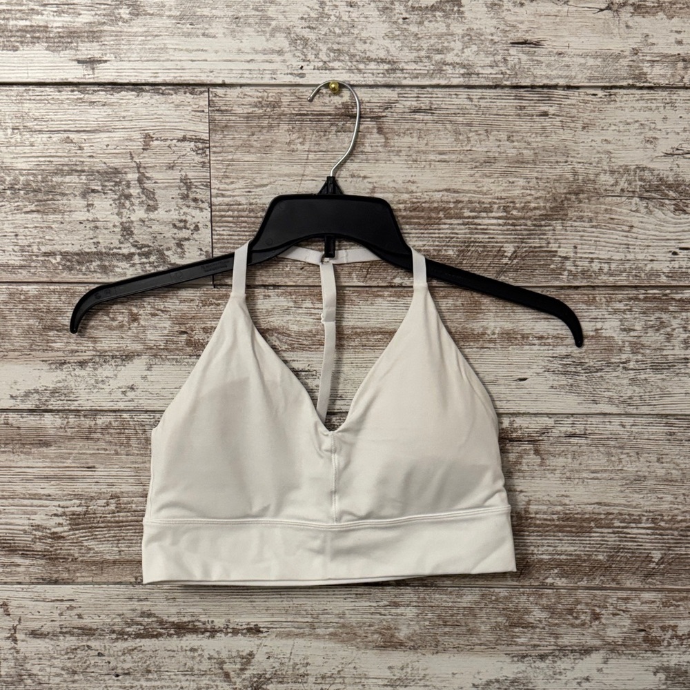 Alphalete Cream Halter Sports Bra